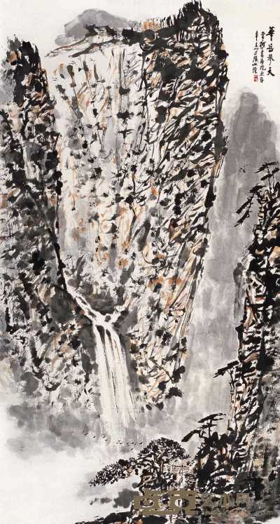 张文俊 辛未（1991年）作 华岳参天 立轴 176×95cm